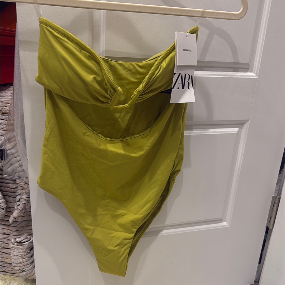 Zara Green One Piece Swimsuit Classic Glossy Design